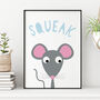 Childrens Mouse ‘Squeak’ Nursery Print, thumbnail 1 of 2
