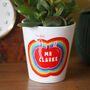 Personalised Apple. Worm And Rainbow Plant Pot: Best Teacher Gift, thumbnail 2 of 3