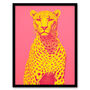 Cerise Cheetah Bold Animal Yellow Pink Wall Art Print, thumbnail 5 of 6