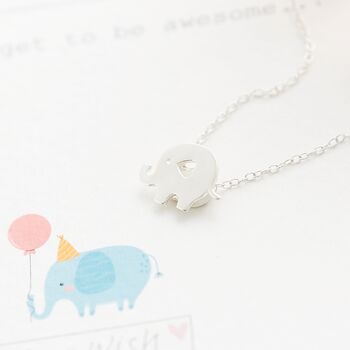 Elephant Awesome Necklace Sterling Silver, 4 of 12