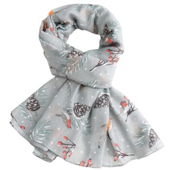 Snowy Woodland Print Scarf, 2 of 6