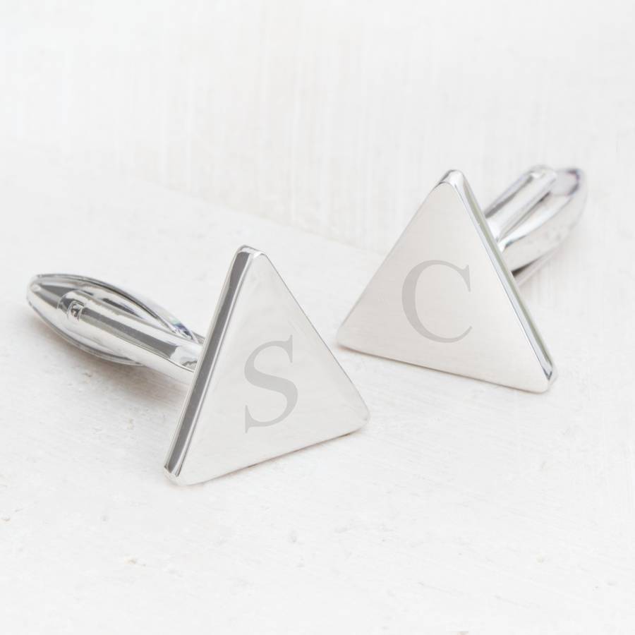 Image of Classic Personalised Triangle Cufflinks