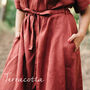 Linen Kaftan Dress With Pockets Knee Length, thumbnail 7 of 11