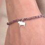 English Bulldog Silhouette Crystal Bracelet Personalised, thumbnail 1 of 5
