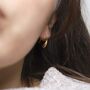 18k Gold Plated Brass Small Liquid Drop Earrings, thumbnail 4 of 5