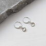 Crystal Quartz Micro Hoop Earrings, thumbnail 2 of 5