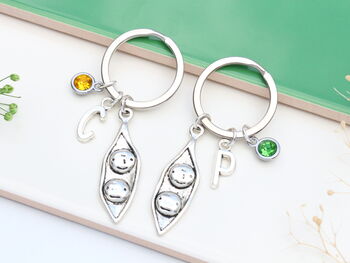 Pair Of Two Peas In A Pod Matching Keyrings, 4 of 10