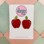 Red Apple Glitter Earrings, thumbnail 1 of 4