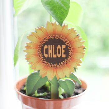 Personalised Mini Sunflower Plant Label, 2 of 2