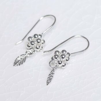 Sterling Silver Grape Drop Earrings, 3 of 5