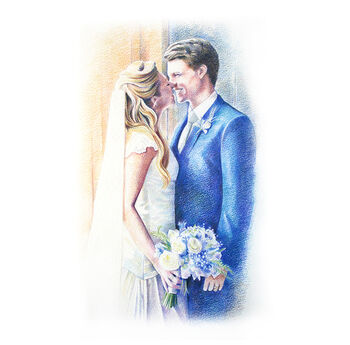 Custom Wedding Portrait Pencil Drawing Or Gift Voucher, 4 of 8