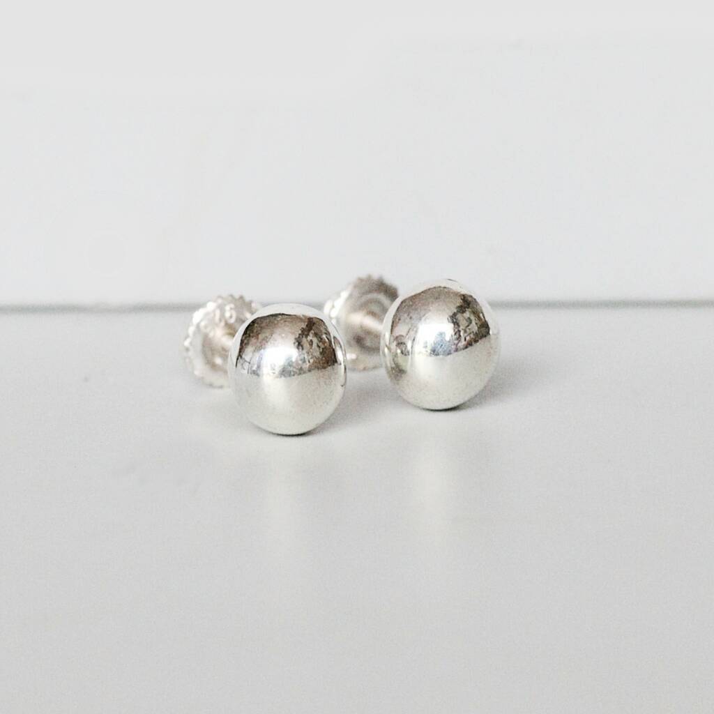 Ball Stud Earrings With Screw Backs By AMULETTE | notonthehighstreet.com