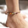 Millefiori Bead Anklet In Gold Plating, thumbnail 1 of 7
