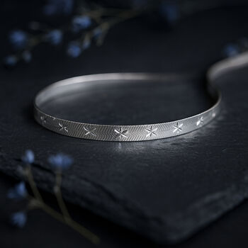 Sterling Silver Triple Herringbone Star Bracelet, 2 of 6