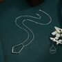 Rhombus Pentagon Minimalist Necklace In Sterling Silver, thumbnail 5 of 10