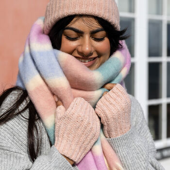 Soft Knitted Hand Warmers In Pink, 3 of 4