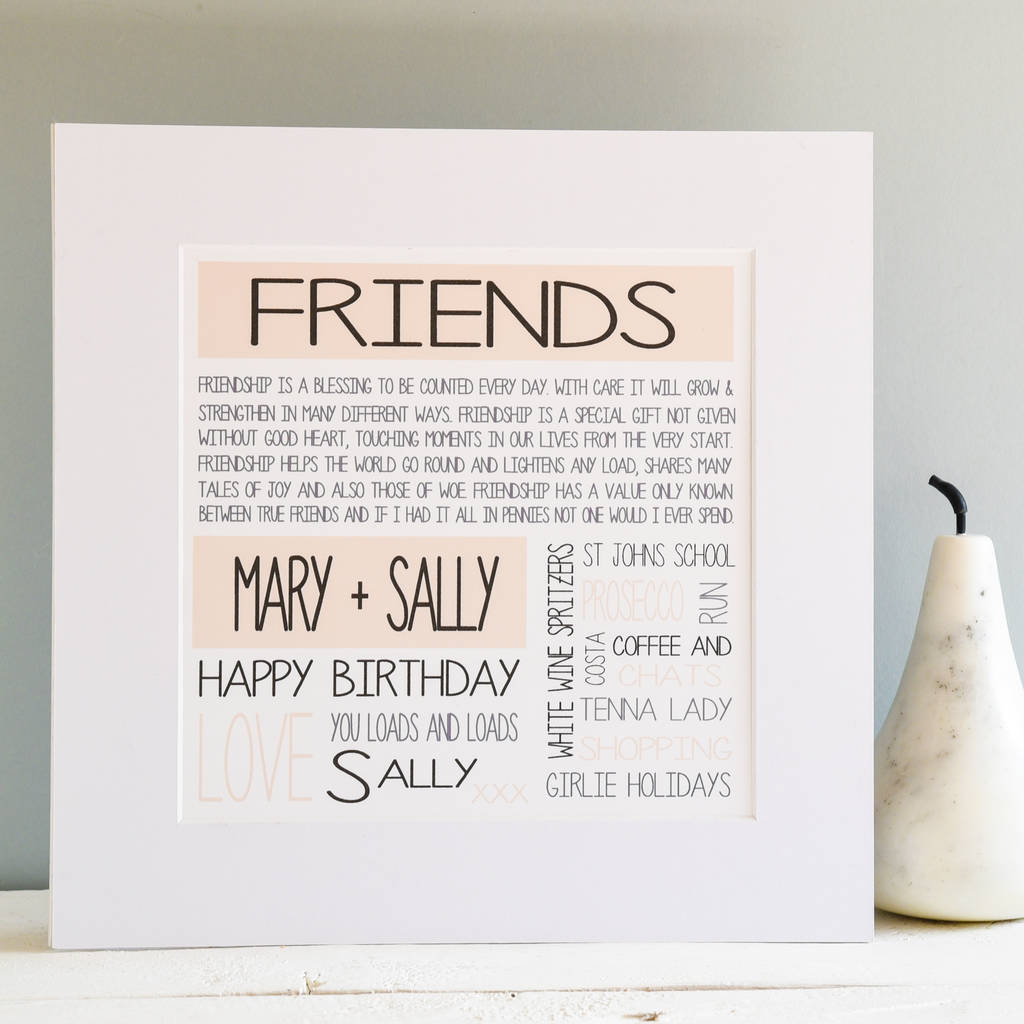 Personalised Friend Poem Print By A Touch Of Verse | notonthehighstreet.com