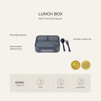 Leakproof Bento Lunch Box With Spoon And Fork, 5 of 6