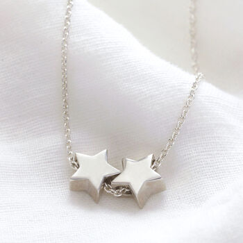 Sterling Silver Star Bead Necklace, 4 of 7