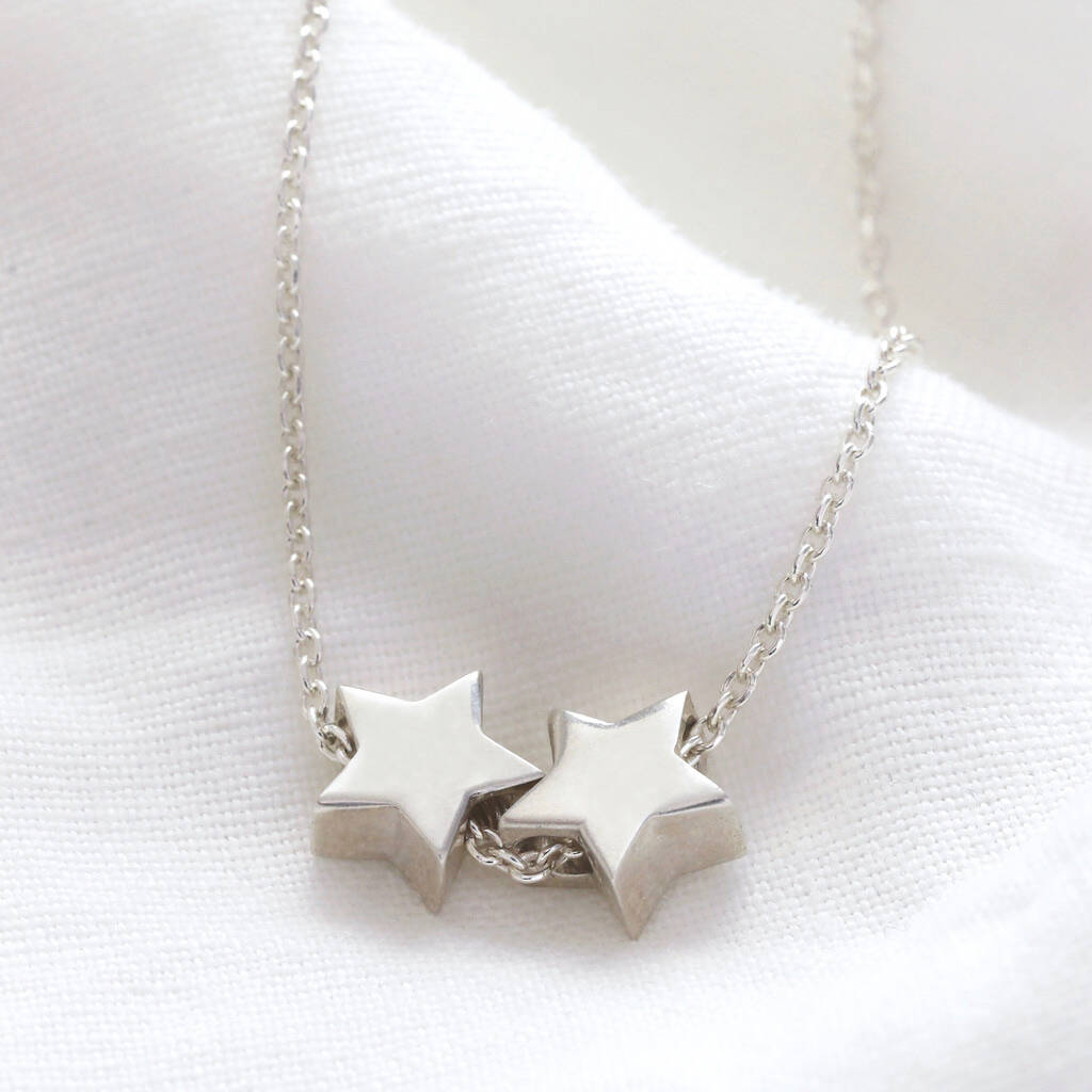 Sterling Silver Star Bead Necklace By Lisa Angel