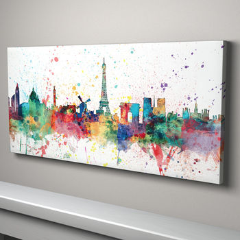 Paris Skyline Cityscape Paint Splashes Print, 2 of 5