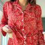 Handmade Silk Pyjamas Winter Red, thumbnail 9 of 12