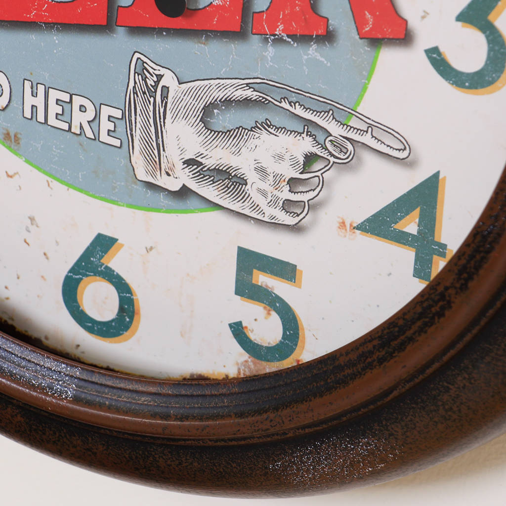 Retro Beer Lover's Hanging Wall Clock By Dibor