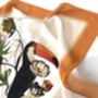 Orange Toucan Silk Scarf Large Size, thumbnail 2 of 8