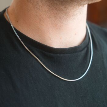 Gold Plated Round Steel Snake Chain Necklace, 3 of 10