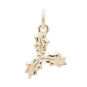 Holly Leaf Fine Solid Gold Charm, 5 of 8