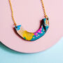 Colourful Geometric Curved Statement Necklace, thumbnail 1 of 3