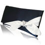 Navy And Ivory Satin Olive Clutch, thumbnail 6 of 7