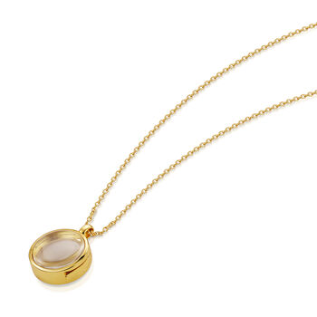 Floating Round Memory Locket 18 K Gold Plate, 7 of 12