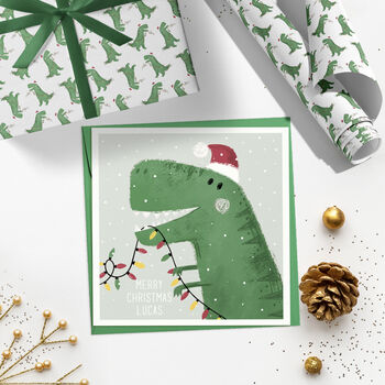 Tree Rex Christmas Card, 3 of 9
