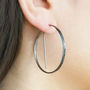 Black Circular Geometric Hoop Earrings, thumbnail 1 of 3