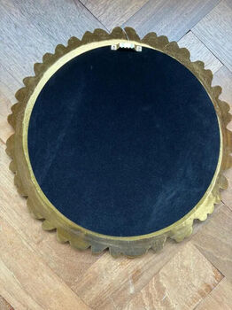 32cm Gold Sunburst Mirror Feather Leaf Decor Distressed Gift, 7 of 7