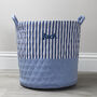 Personalised Blue Stripe Top Quilted Toy Bag, thumbnail 2 of 2