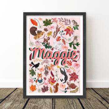 Woodland Animal Name Print Set, 11 of 12