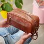 Mens Personalised Leather Wash Bag, thumbnail 1 of 7
