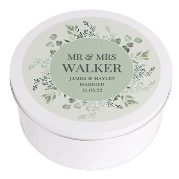 Personalised Botanical Wedding Cake Tin, 5 of 5