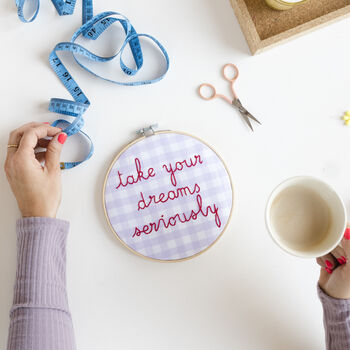Take Your Dreams Seriously Embroidery Hoop Kit, 4 of 5