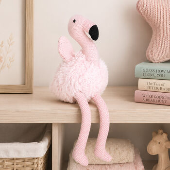 Flamingo Rattle With Personalised Bag, 3 of 3