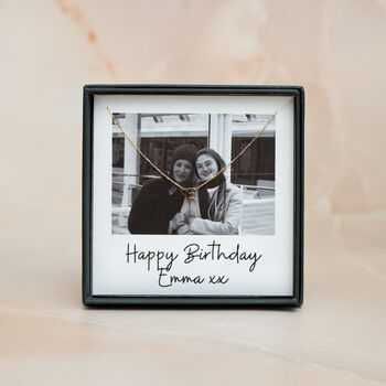 21st Birthday 9ct Gold Initial Necklace With Personalised Photobox, 2 of 11