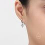 Moonstone Starburst Huggie Hoop Earrings, thumbnail 3 of 10
