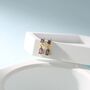 Amethyst Purple Double Cz Stud Earrings Sterling Silver, thumbnail 2 of 12
