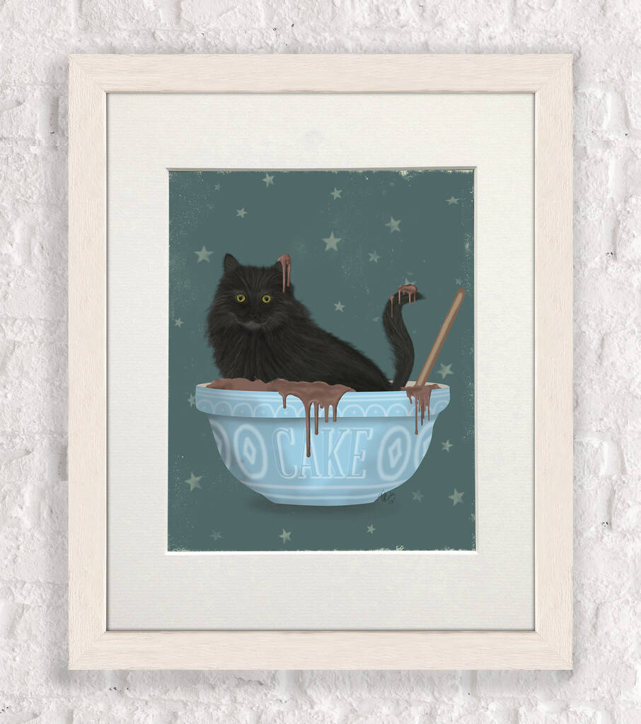 Black Cat Mixing Bowl Art Print By Fabfunky Home Decor 4588