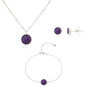 February Birthstone Sterling Silver And Amethyst Set, thumbnail 5 of 6