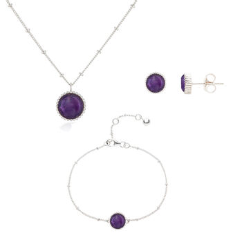 February Birthstone Sterling Silver And Amethyst Set, 5 of 6