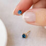 9ct Gold December Birthstone Stud Earrings – 4mm, thumbnail 1 of 8
