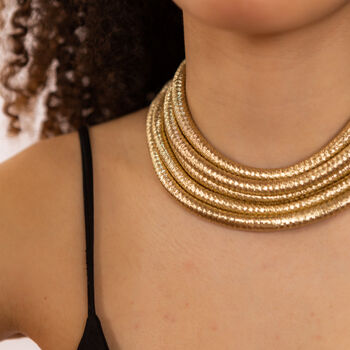 The Egyptian Gold, Silver Or Black Statement Necklace, 2 of 8